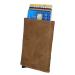 Leather Design Leren Hoesje voor Kaarthouder Bruin