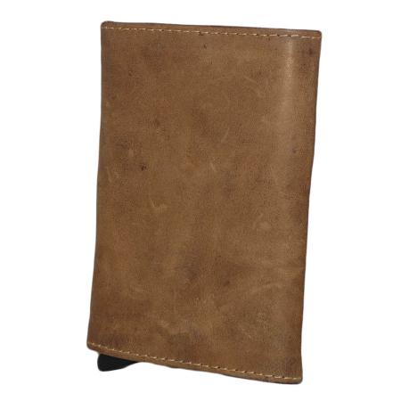 Leather Design Leren Hoesje voor Kaarthouder Bruin