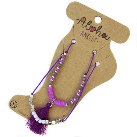 Aloha Set van 2 Enkelbandjes Paars