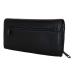 Leather Design Ruime Overslag Portemonnee Zwart