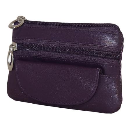 Echt Leren Sleuteletui Paars