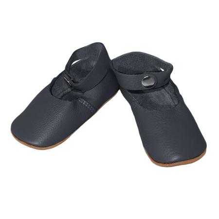 Lederen Babyslofjes Donker Blauw | Klompslofjes