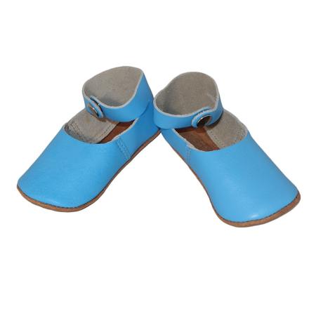 Lederen Babyslofjes Blauw | Klompslofjes