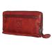 Bear Design Zip Around Portemonnee / Clutch Cow Lavato Rood
