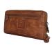 Bear Design Zip Around Portemonnee / Clutch Cow Lavato Cognac