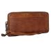Bear Design Zip Around Portemonnee / Clutch Cow Lavato Cognac