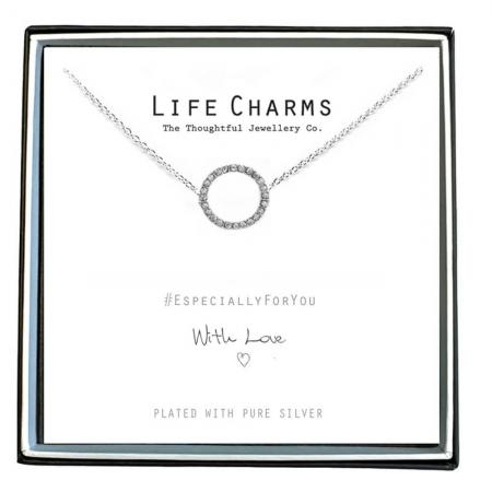 Life Charms - EFY052N - Necklace Silver Crystal Circle