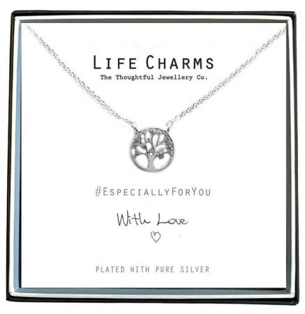 Life Charms - EFY0050N - Necklace Silver Crystal Tree of Life