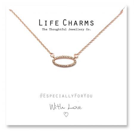 Life Charms - YY07 - Necklace Rose Gold CZ Oval