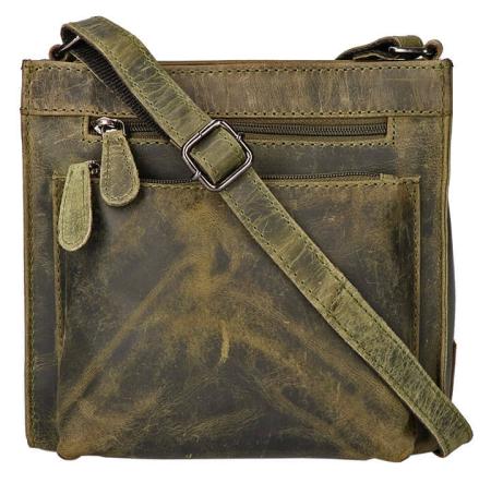 Leather Design Vierkante Schoudertas Hunter Groen