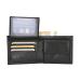 Leather Design Billfold RFID Zwart | Suède Voering