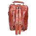 Leather Design Leren Rugzak / Schoudertas Cognac