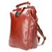 Leather Design Leren Rugzak / Schoudertas Cognac