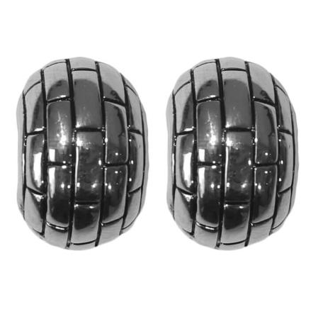 Oorclips Zilver Stripes