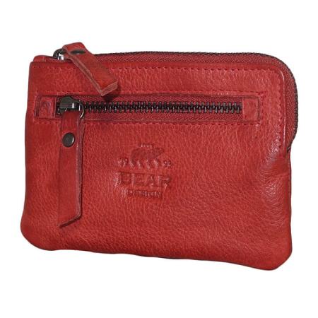 Bear Design Sleuteletui met Creditcardvakjes Carrie Rood