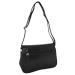 Leather Design Schoudertas met Overslag Zwart