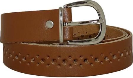 Leren Gaatjes Riem Cognac
