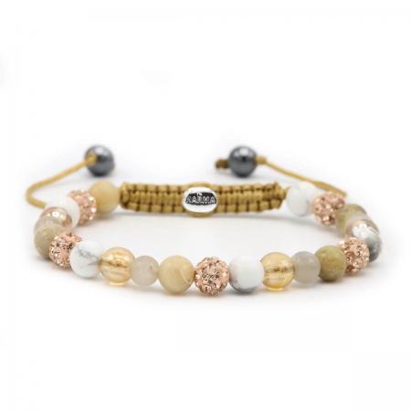 Karma Armband Spiral Touch of Gold Rosé Crystal