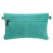 Charm Suède Envelop Clutch / Avondtasje Aqua Blauw