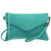 Charm Suède Envelop Clutch / Avondtasje Aqua Blauw