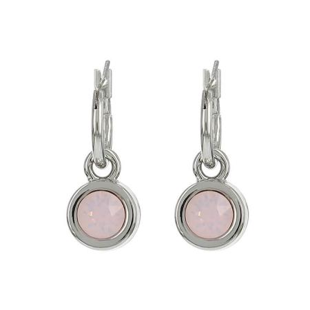 Biba Hang Oorbellen met Swarovski Steentje Rose W. Opal