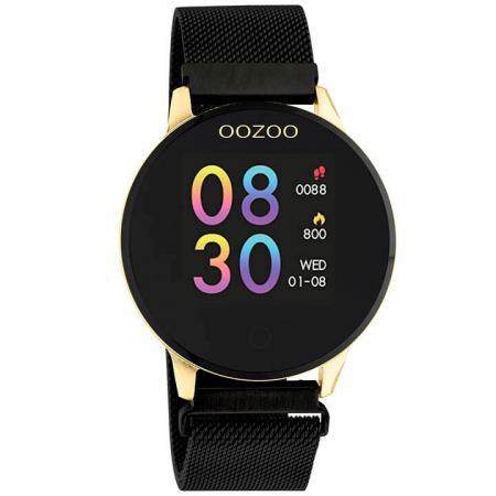 OOZOO Smartwatch Mesh Zwart/Goud | Q00122