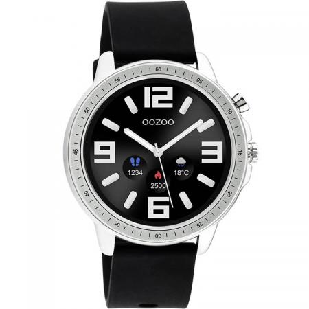 OOZOO Smartwatch Rubber Zwart/Zilver | Q00300