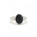 Qoss Ring Door Ovale Zwarte Steen