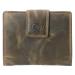 Leather Design Portemonnee met Drukknoop RFID Hunter Groen