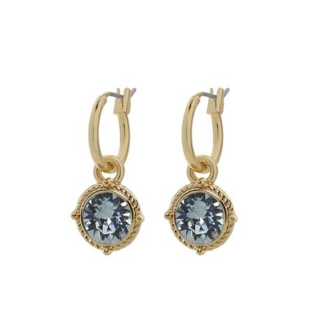 Biba Hang Oorbellen Goud met Swarovski Steentje Ind. Sapphire