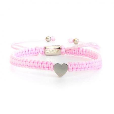 Caviar Collection Armband Heart Pink X White Gold