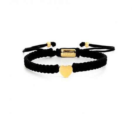 Caviar Collection Armband Heart Black X Gold
