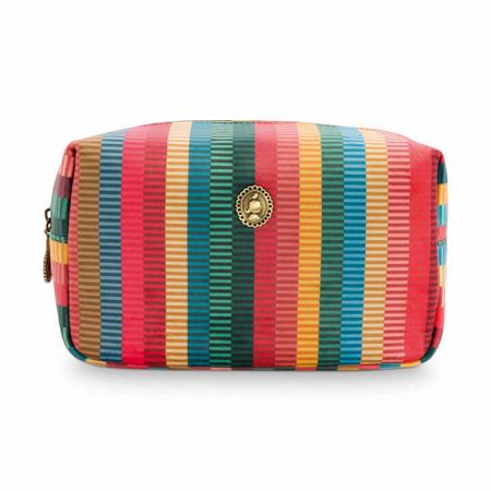Pip Studio Make Up Tasje Cosmetic Bag Small Velvet Jacquard Stripe Multi