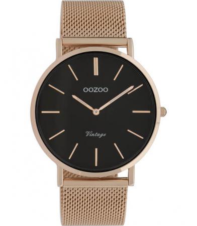 OOZOO Timepieces Horloge Vintage Rosé Goud/Zwart | C9925