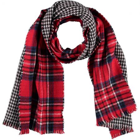 Sarlini Langwerpige Sjaal Scottish Multi Rood