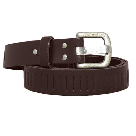 Leren Gleufjes Riem Bruin