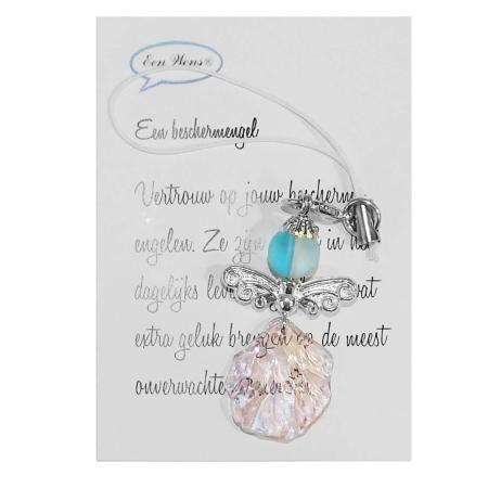 Kleine Beschermengel Schelp Roze/Turquoise