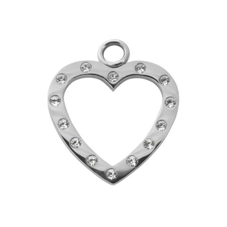 iXXXi Charm Open Heart with Zirconia Zilver