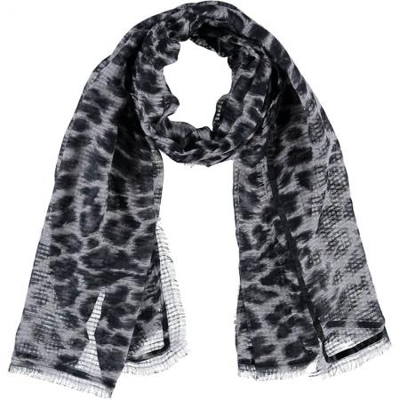Sarlini Langwerpige Sjaal Leopard Grijs