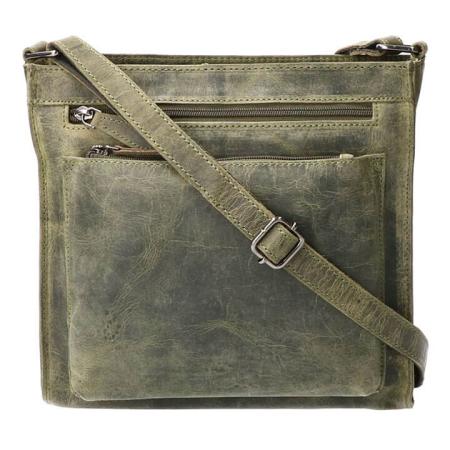Leather Design Vierkante Schoudertas M Hunter Groen