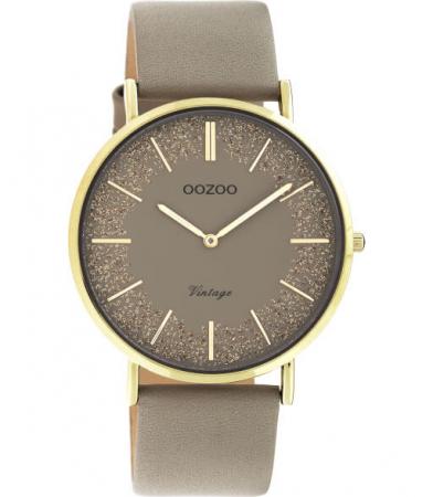 OOZOO Timepieces Horloge Taupe/Goud | C20183