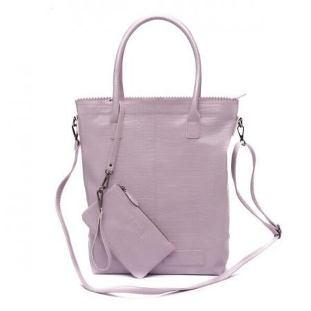 Zebra Trends Shopper met Etui Natural Bag XL Croco Purple