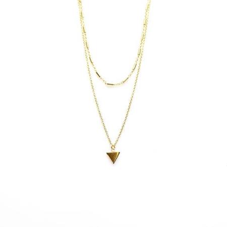Karma Dubbele Ketting Tubes Triangle Goud