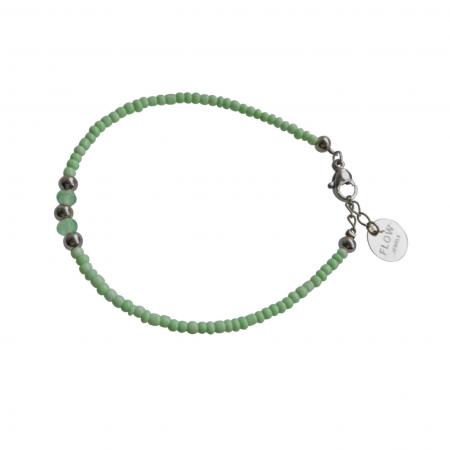 Flow Jewels Armband met Kralen Evi Groen | Zilver