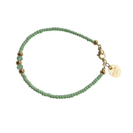 Flow Jewels Armband met Kralen Evi Groen | Goud