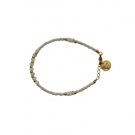 Flow Jewels Armband met Steen Shelly Wit | Goud