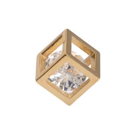 iXXXi Charm Hollow Cube Stone Goud