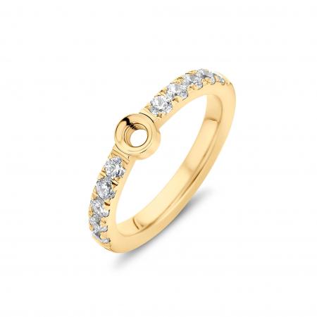 Melano Twisted Ring Crystal Goud