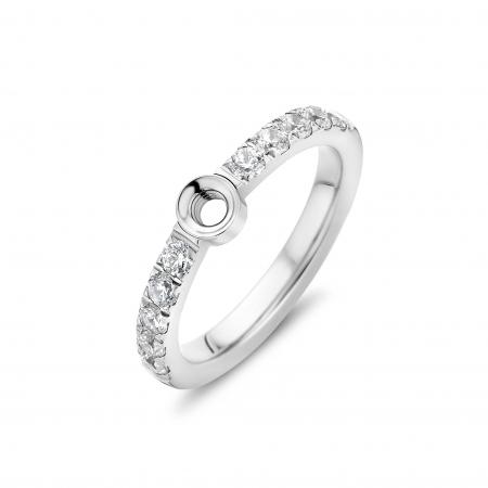 Melano Twisted Ring Crystal Zilver