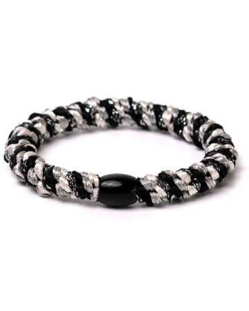Banditz Haarelastiekje en Armband Black Grey Ivory Mix